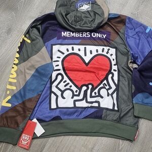 NWT Members Only Keith Haring Foundation Graphic Hoodie Long Sleeve Sweatshirt-L